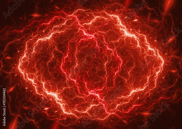 Fototapeta Hot burning lightninng plasma, fireball abstract