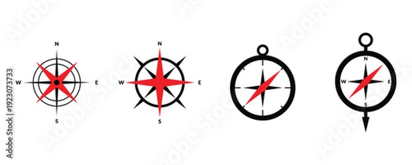 Fototapeta compass logo set. logo icon vector illustration