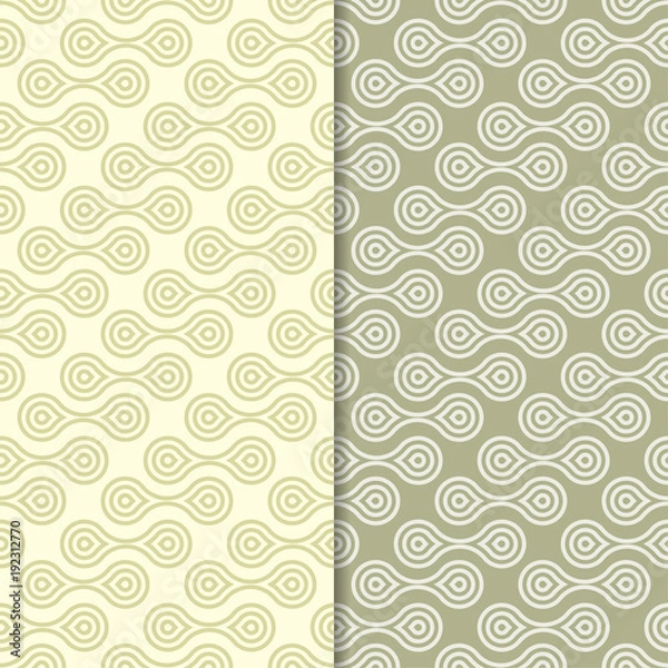 Obraz Olive green geometric seamless patterns