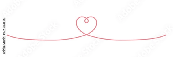 Obraz ハートのライン装飾・シンプルで可愛いベクター素材