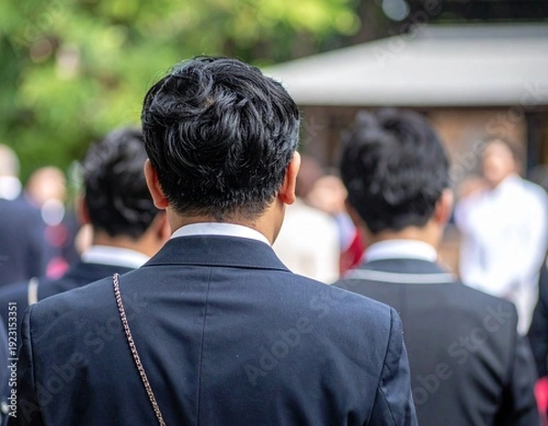Obraz 男性　結婚式　後ろ姿