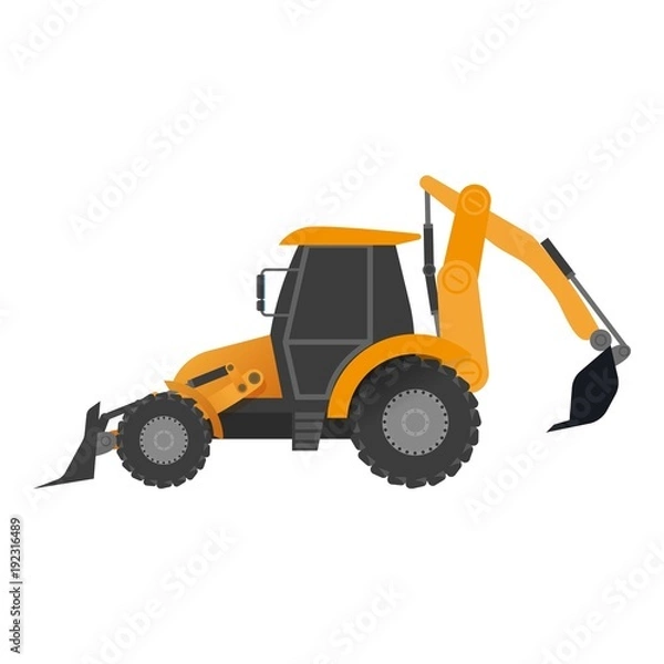 Obraz Tractor bucket icon, flat style