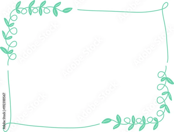 Obraz frame for text with green leaves