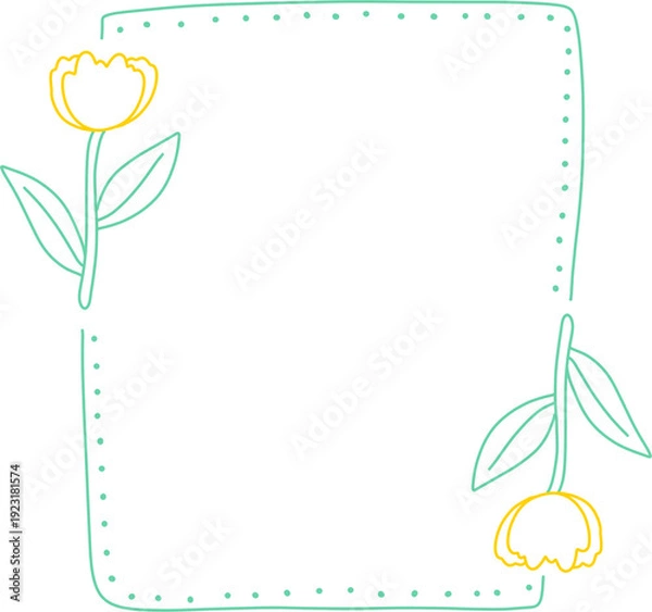 Obraz frame for text with green leaves