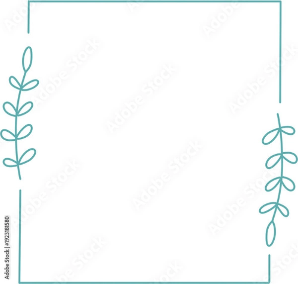 Obraz frame for text with green leaves