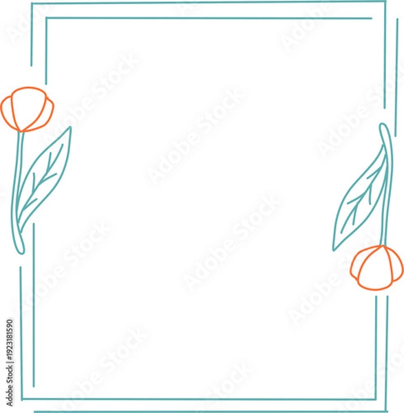 Obraz frame for text with green leaves