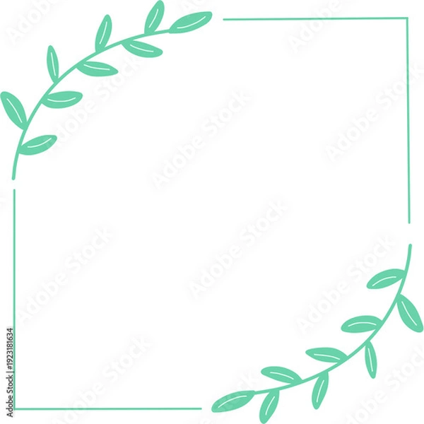 Obraz frame for text with green leaves