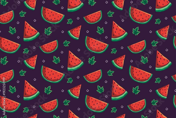 Obraz Seamless Watermelon Slice Pattern