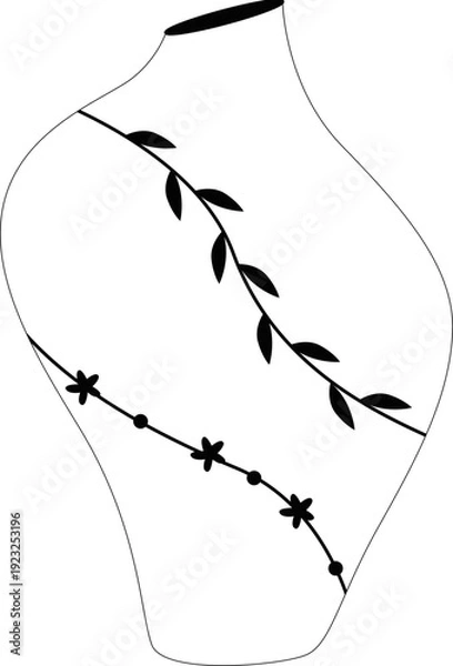 Obraz Minimalist Floral Vase Element Set