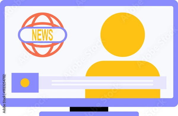 Obraz Flat News Media Journalism Element Set