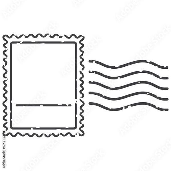 Obraz Postage Stamp with Wavy Lines Icon