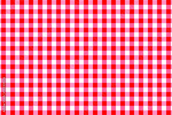 Fototapeta Red Gingham seamless pattern. Texture from rhombus/squares for - plaid, tablecloths, clothes, shirts, dresses, paper, bedding, blankets, quilts and other textile products. Vector illustration.