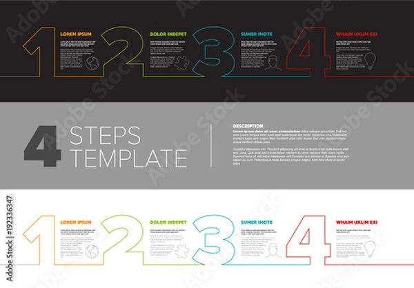Fototapeta Progress steps template