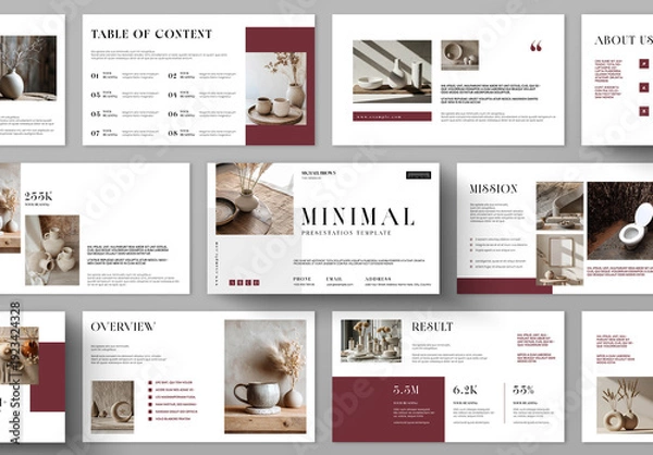 Obraz Minimal Presentation Template Layout for Clean Corporate