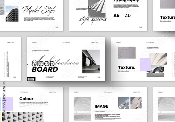 Obraz Minimalist Mood Board Presentation Template with Clean Layout