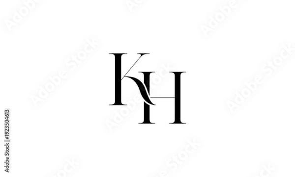 Fototapeta KH initial letters logo or KH monogram
