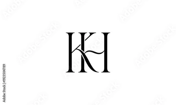 Fototapeta KH initial letters logo or KH monogram