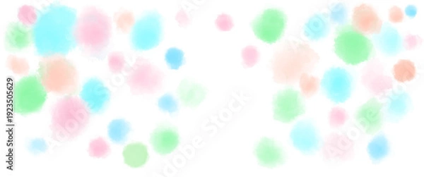 Obraz 水色、黄緑、ピンクのカラフルな粒子のドット水彩背景イラスト