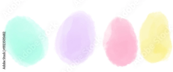 Obraz イースターのような春のカラフルな水彩の筆のセット