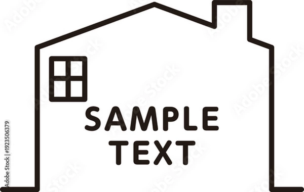 Obraz 家のアウトラインイラスト見出しデザイン