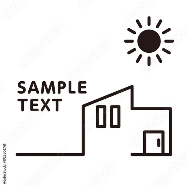 Obraz 住宅販売用シンプル家アイコンタイトル素材