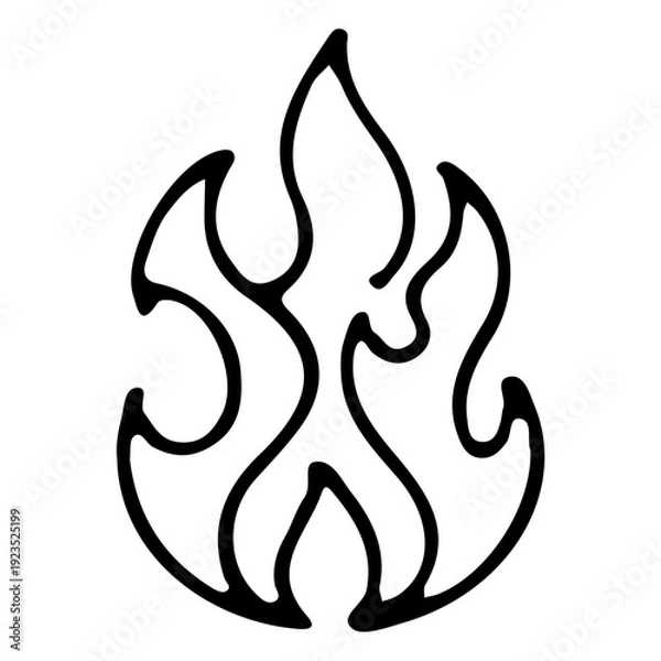 Obraz Stylized Fire Icon Outline