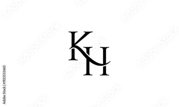 Fototapeta KH initial letters logo or KH monogram