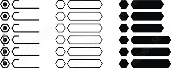 Obraz Geometric Hexagon List UI Elements