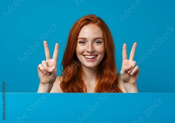 Obraz 蒼空のピースサイン