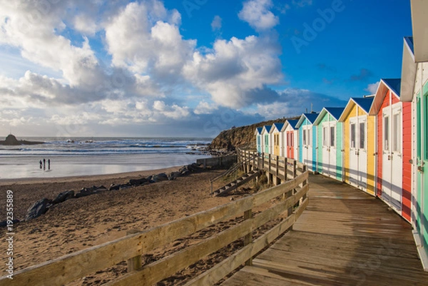 Fototapeta Colourful beach huts