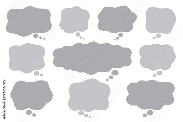 Obraz 手描き風・心の悩みや不安を表現するもやもや・吹き出しイラスト素材