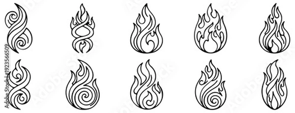 Obraz Tribal Flame Tattoo Designs