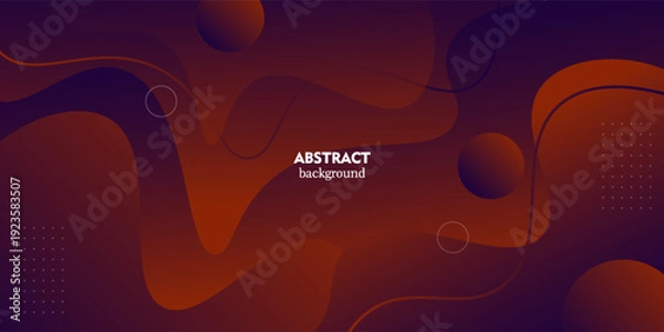 Obraz Abstract overlapping wave background with orange and purple gradient element design pattern. Vector eps10
