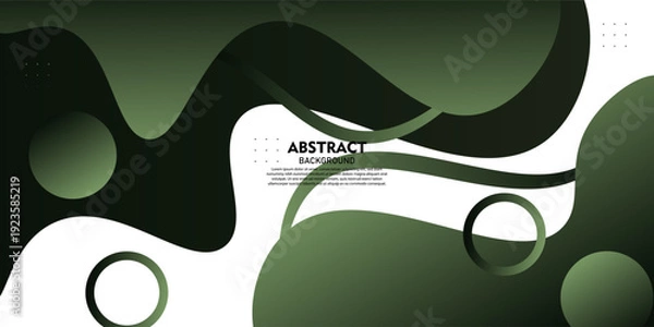 Obraz Bright abstract background with dynamic green overlapping waves and simple shape pattern element design concept. Vector Eps10