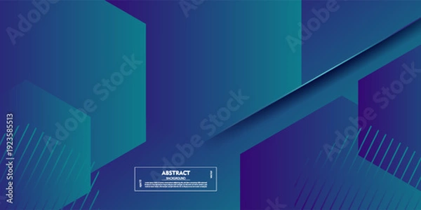 Obraz Abstract overlapping hexagon pattern background with blue elements, banner design concept. Shadow and light element style. Vector Eps10