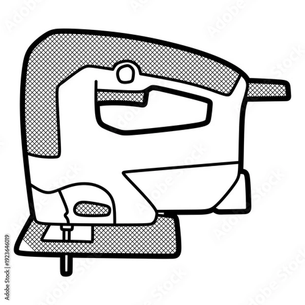 Obraz simple electric saw, editable lines