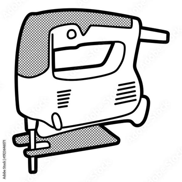 Obraz electric saw vector, editable lines