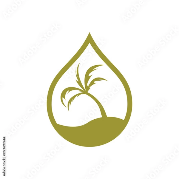 Obraz Palm oil logo vector flat design template