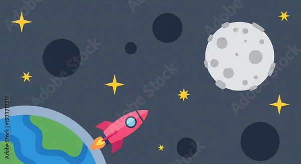 Obraz 宇宙飛行士を夢見る子供のための可愛い宇宙イラスト