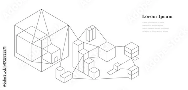 Obraz 幾何学 抽象 建築 テクノロジー ネットワーク 背景