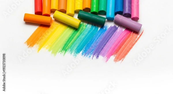 Obraz 明るい色鉛筆との創造的なパステル画鮮やかな色の背景に