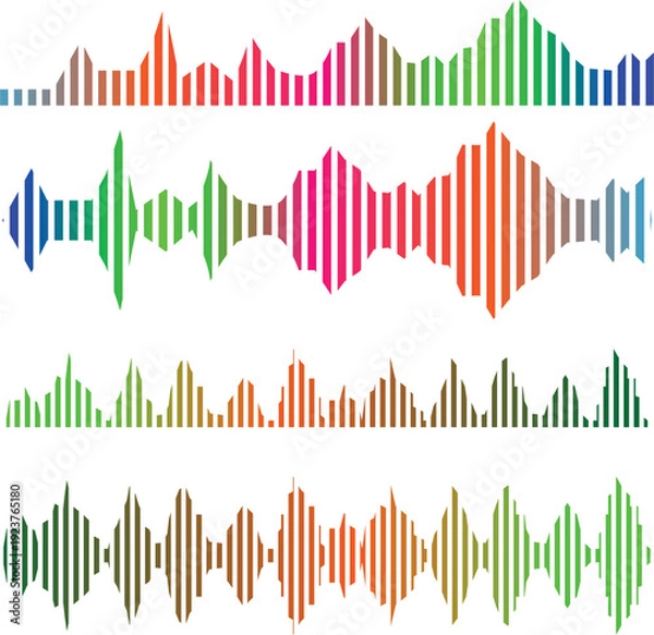 Obraz Colorful Audio Waveform Equalizer Set.