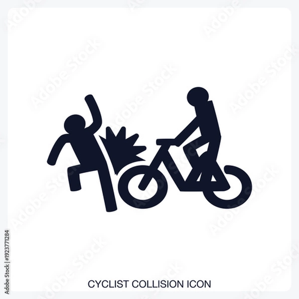 Obraz Cyclist Collision Icon