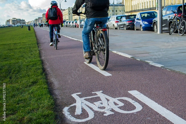 Obraz Two cyclists on cycle path