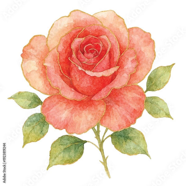 Obraz Hand painted rose transparent