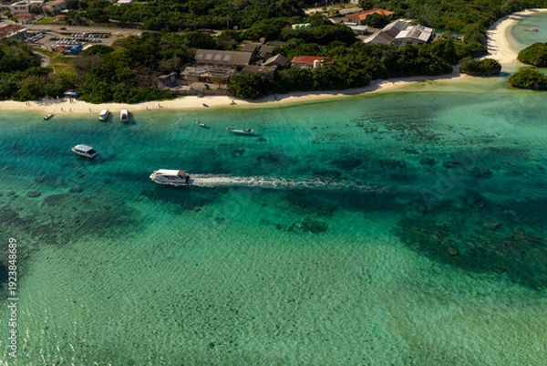 Obraz 石垣島川平湾（ドローンによる空撮）