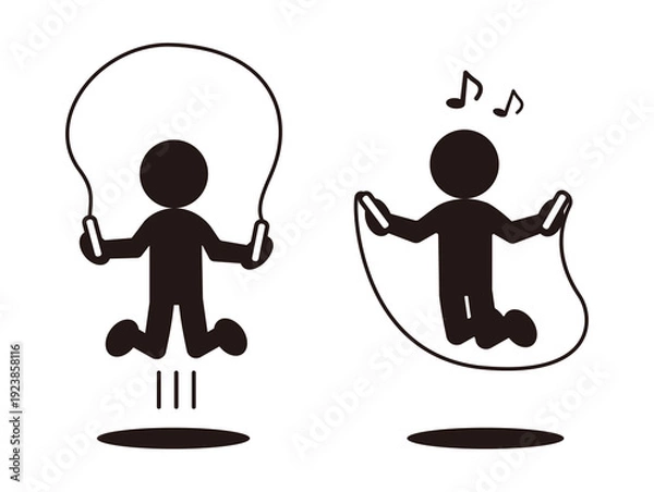 Obraz 縄跳びを飛ぶ人　ピクトグラム