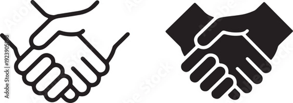 Obraz handshake icon line and solid style vector illustration