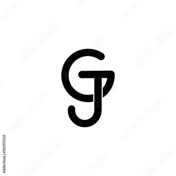 Obraz G and J monogram logo design