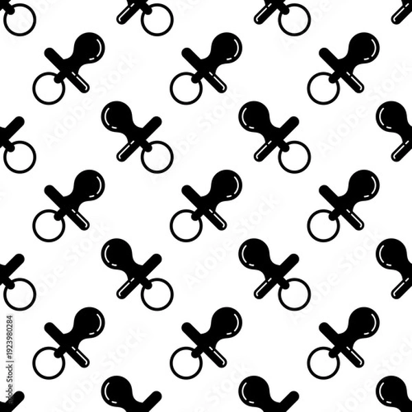 Obraz Baby Pacifier, Nipple Seamless Pattern